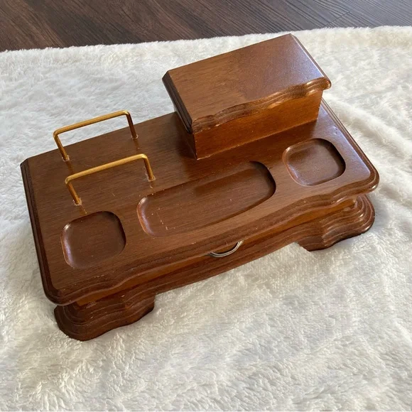 Vintage | Storage & Organization | Vintage Dresser Valet Jewelry Wood Box  Key Wallet Holder | Poshmark